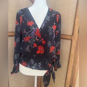 Madewell 100% silk wrap blouse
